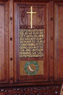 Memorial plaque in Christ Church Cathedral, Christchurch, NZ with Ode of Remembrance