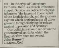 "England has in all times given foreigners flying for refuge against oppression" #migrantcrisis 